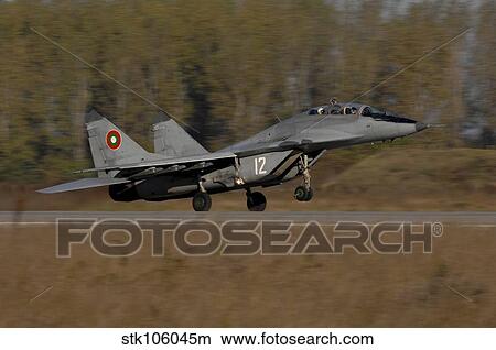 Picture - Bulgarian Air Force MiG-29 Fulcrum aircraft takes off.. Fotosearch