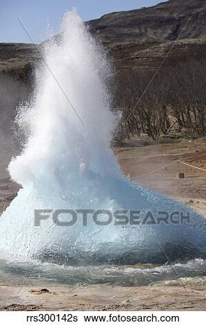 Bursting water bubble at onset of eruption of Strokkur Geysir, Iceland. View Large Photo Image Stock Photograph - Bursting water bubble at onset of eruption of Strokkur Geysir, Iceland.. Fotosearch