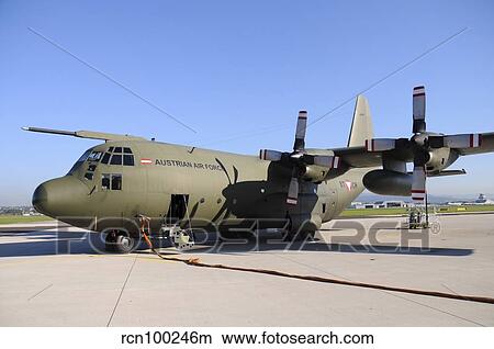 C-130 Hercules from the Austrian Air Force refueling. View Large Photo Image Picture - C-130 Hercules from the Austrian Air Force refueling.. Fotosearch