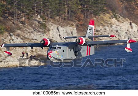 Canadair CL-215-1A10 in flight over Bulgaria. View Large Photo Image Picture - Canadair CL-215-1A10 in flight over Bulgaria.. Fotosearch