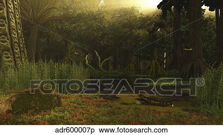 Carboniferous forest of the Eastern United States 300 million years ago. View Large Illustration Stock Illustration - Carboniferous forest of the Eastern United States 300 million years ago.. Fotosearch