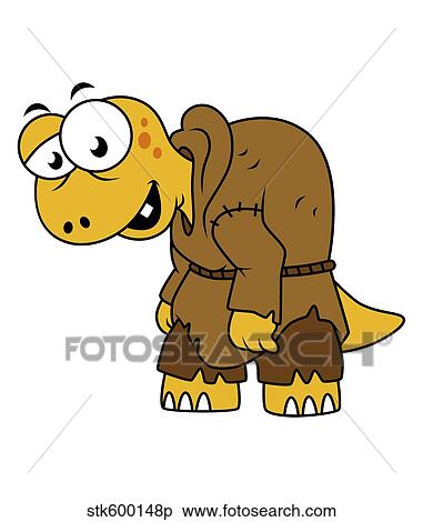 Stock Illustration - Cartoon illustration of a dinosaur hunchback.. Fotosearch