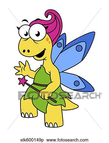 Cartoon illustration of a fairysaur dinosaur. View Large Illustration Stock Illustration - Cartoon illustration of a fairysaur dinosaur.. Fotosearch