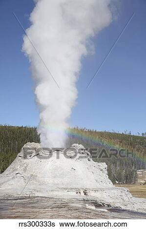Castle Geyser eruption, Upper Geyser Basin geothermal area, Yellowstone National Park, Wyoming. View Large Photo Image Stock Photograph - Castle Geyser eruption, Upper Geyser Basin geothermal area, Yellowstone National Park, Wyoming.. Fotosearch