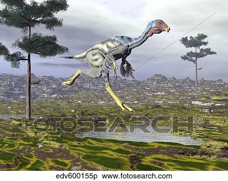 Caudipteryx dinosaur. View Large Illustration Stock Illustration - Caudipteryx dinosaur.. Fotosearch