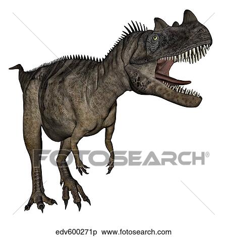 Ceratosaurus dinosaur roaring. View Large Illustration Stock Illustration - Ceratosaurus dinosaur roaring.. Fotosearch