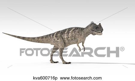Stock Illustration - Ceratosaurus dinosaur, white background.. Fotosearch