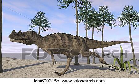 Stock Illustration - Ceratosaurus hunting for its next meal.. Fotosearch