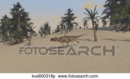 Stock Illustration - Ceratosaurus hunting for its next meal.. Fotosearch