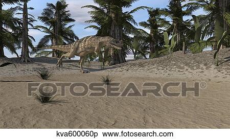 Ceratosaurus hunting in a prehistoric environment. View Large Illustration Stock Illustration - Ceratosaurus hunting in a prehistoric environment.. Fotosearch
