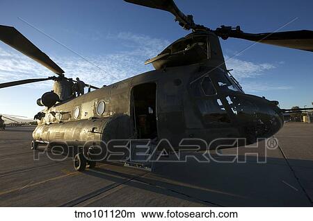 Ch-47 Chinook helicopter on the tarmac. View Large Photo Image Picture - Ch-47 Chinook helicopter on the tarmac.. Fotosearch