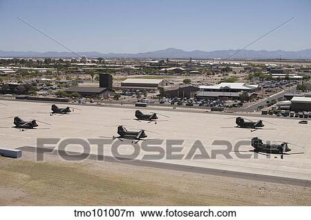 CH-47 Chinook helicopters on the flight line at Davis-Monthan Air Base. View Large Photo Image Picture - CH-47 Chinook helicopters on the flight line at Davis-Monthan Air Base.. Fotosearch
