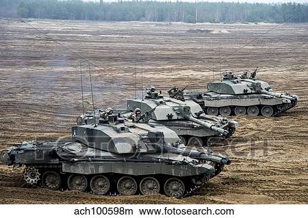 Challenger 2 main battle tanks of the British Armed Forces. View Large Photo Image Picture - Challenger 2 main battle tanks of the British Armed Forces.. Fotosearch