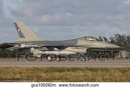 Chilean Air Force F-16 at Natal Air Force Base, Brazil. View Large Photo Image Picture - Chilean Air Force F-16 at Natal Air Force Base, Brazil.. Fotosearch