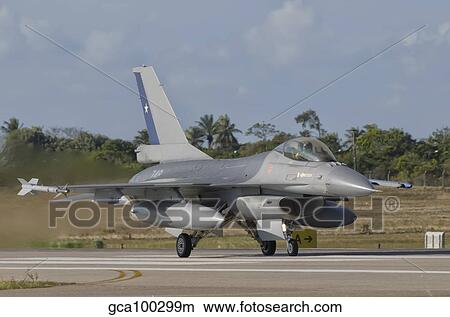 Chilean Air Force F-16 at Natal Air Force Base, Brazil. View Large Photo Image Picture - Chilean Air Force F-16 at Natal Air Force Base, Brazil.. Fotosearch