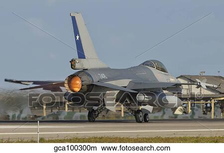 Chilean Air Force F-16 at Natal Air Force Base, Brazil. View Large Photo Image Picture - Chilean Air Force F-16 at Natal Air Force Base, Brazil.. Fotosearch