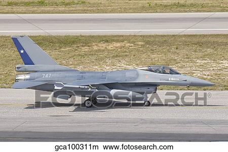 Chilean Air Force F-16 at Natal Air Force Base, Brazil. View Large Photo Image Picture - Chilean Air Force F-16 at Natal Air Force Base, Brazil.. Fotosearch