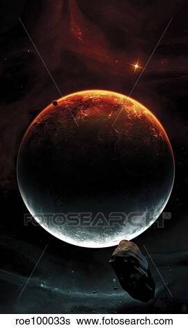 Classical two colored space scene. View Large Illustration Stock Illustration - Classical two colored space scene.. Fotosearch