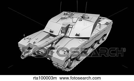 Clay render of a Challenger II tank. View Large Illustration Stock Illustration - Clay render of a Challenger II tank.. Fotosearch