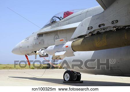 Close-up of a GBU-12 smart bomb on a Canadian CF-18 Hornet. View Large Photo Image Picture - Close-up of a GBU-12 smart bomb on a Canadian CF-18 Hornet.. Fotosearch
