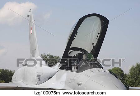 Picture - Close-up of the cockpit and conformal fuel tanks on a Polish F-16C Block 52.. Fotosearch
