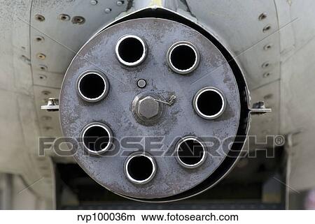 Picture - Close-up of the GAU-8 Avenger gun on an A-10A Thunderbolt II.. Fotosearch