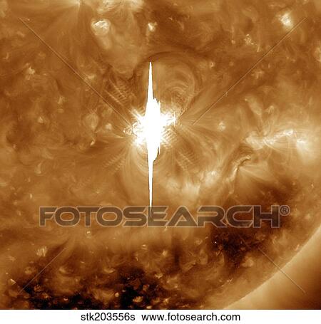 Close-up view of a massive X2. 2 solar flare erupts on the Sun. View Large Photo Image Stock Photograph - Close-up view of a massive X2. 2 solar flare erupts on the Sun.. Fotosearch