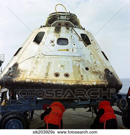 Close-up view of the Apollo 9 Command Module after recovery. View Large Photo Image Stock Photograph - Close-up view of the Apollo 9 Command Module after recovery.. Fotosearch