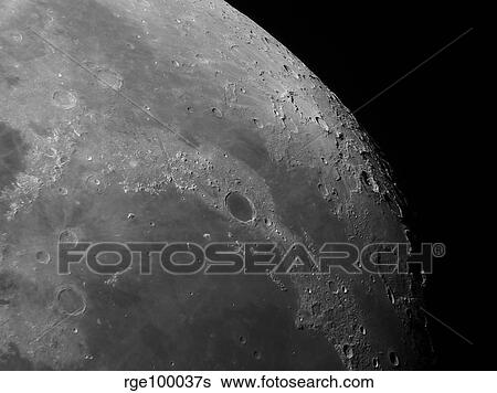 Close-up view of the moon showing impact crater Plato. View Large Photo Image Stock Photograph - Close-up view of the moon showing impact crater Plato.. Fotosearch