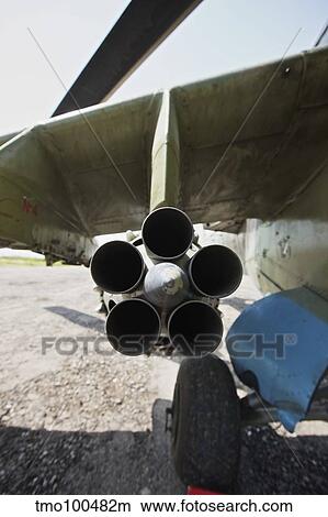 Close-up view of the rocket pod on an Mi-35 attack helicopter. View Large Photo Image Picture - Close-up view of the rocket pod on an Mi-35 attack helicopter.. Fotosearch