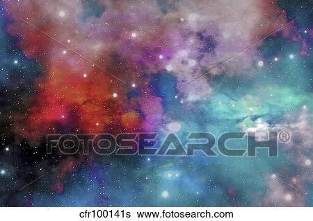 Cloud and star remnants after a supernova explosion. View Large Illustration Stock Illustration - Cloud and star remnants after a supernova explosion.. Fotosearch