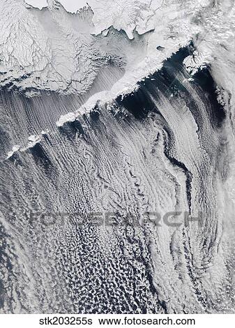 Cloud patterns visible over the Aleutian Islands. View Large Photo Image Stock Photograph - Cloud patterns visible over the Aleutian Islands.. Fotosearch