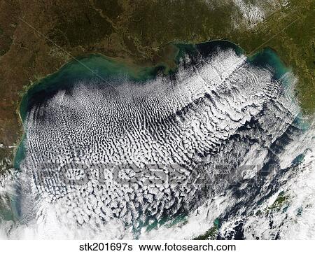 Cloud streets in the Gulf of Mexico. View Large Photo Image Stock Photograph - Cloud streets in the Gulf of Mexico.. Fotosearch