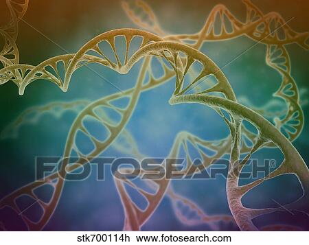 Drawing - Cluster of DNA strands.. Fotosearch