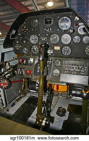 Cockpit of a P-40E Warhawk. View Large Photo Image Picture - Cockpit of a P-40E Warhawk.. Fotosearch