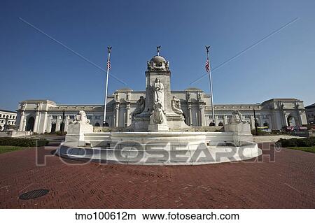 Columbus Fountain at Union Station, Washington D. C., USA. View Large Photo Image Picture - Columbus Fountain at Union Station, Washington D. C., USA.. Fotosearch