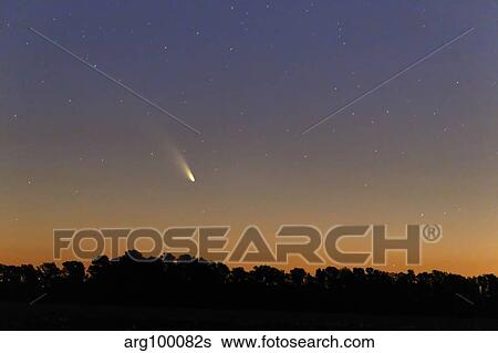Comet Panstarrs at twilight, Buenos Aires, Argentina. View Large Photo Image Stock Photograph - Comet Panstarrs at twilight, Buenos Aires, Argentina.. Fotosearch