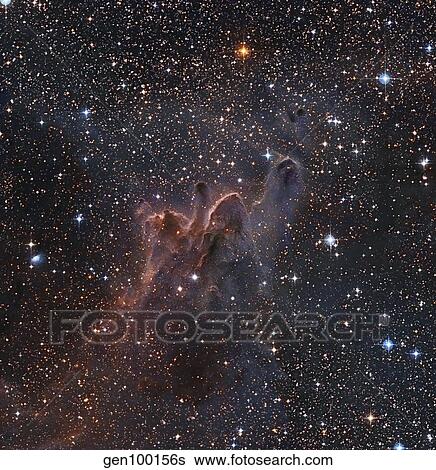 Stock Photograph - Cometary Globules CG 30/31/38 in the constellations Vela and Puppis.. Fotosearch