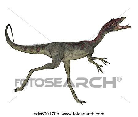 Compsognathus dinosaur running. View Large Illustration Stock Illustration - Compsognathus dinosaur running.. Fotosearch