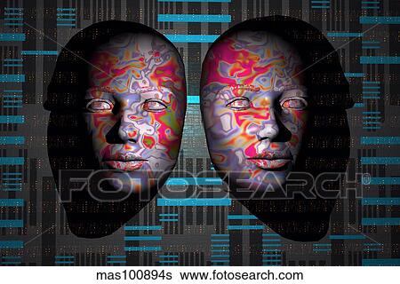 Computer minds linking on a global level. View Large Illustration Stock Illustration - Computer minds linking on a global level.. Fotosearch