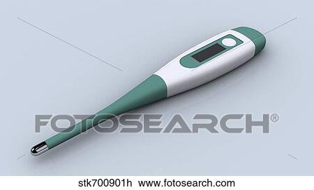Conceptual image of a digital thermometer. View Large Illustration Drawing - Conceptual image of a digital thermometer.. Fotosearch