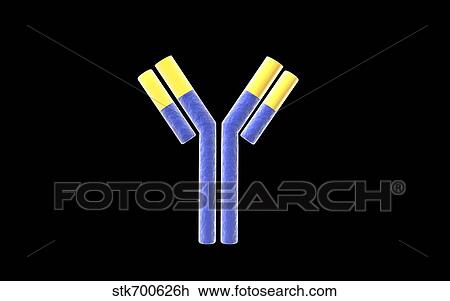 Drawing - Conceptual image of an antibody.. Fotosearch