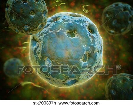 Drawing - Conceptual image of cell nucleus.. Fotosearch
