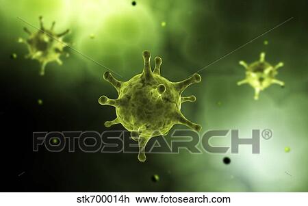 Conceptual image of common virus. View Large Illustration Drawing - Conceptual image of common virus.. Fotosearch