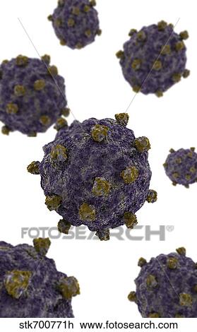 Conceptual image of coxsackievirus. View Large Illustration Drawing - Conceptual image of coxsackievirus.. Fotosearch