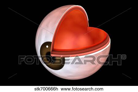 Conceptual image of human eye anatomy. View Large Illustration Drawing - Conceptual image of human eye anatomy.. Fotosearch
