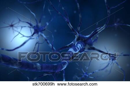 Drawing - Conceptual image of neuron.. Fotosearch