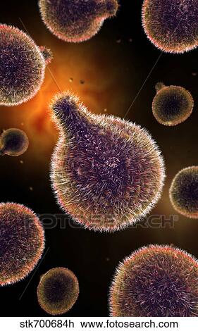 Drawing - Conceptual image of plasmodium causing malaria.. Fotosearch