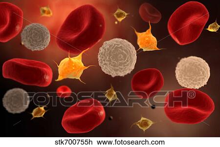 Conceptual image of platelets with red blood cells. View Large Illustration Drawing - Conceptual image of platelets with red blood cells.. Fotosearch