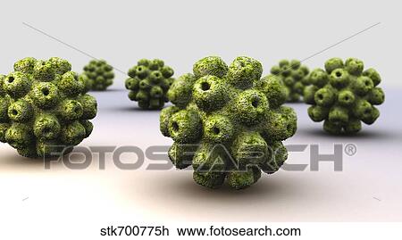 Drawing - Conceptual image of polyomavirus.. Fotosearch